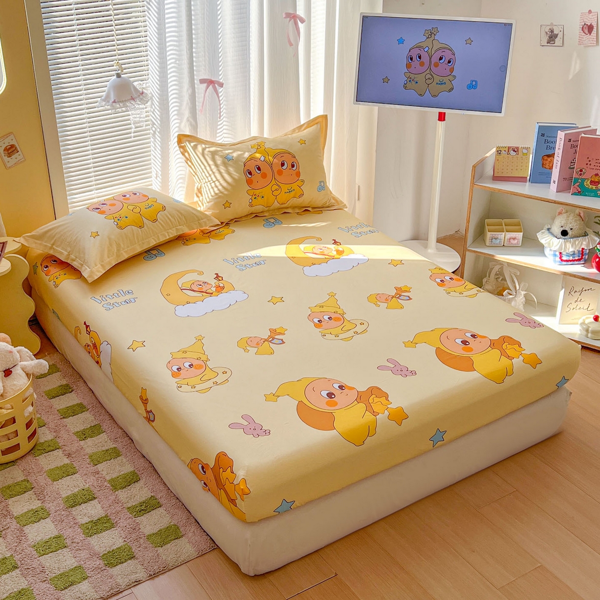 91家纺网 家纺一手货源 找家纺 浩诚 2026新款全棉纯棉床笠单件床笠单品单床笠单枕套 星语心愿