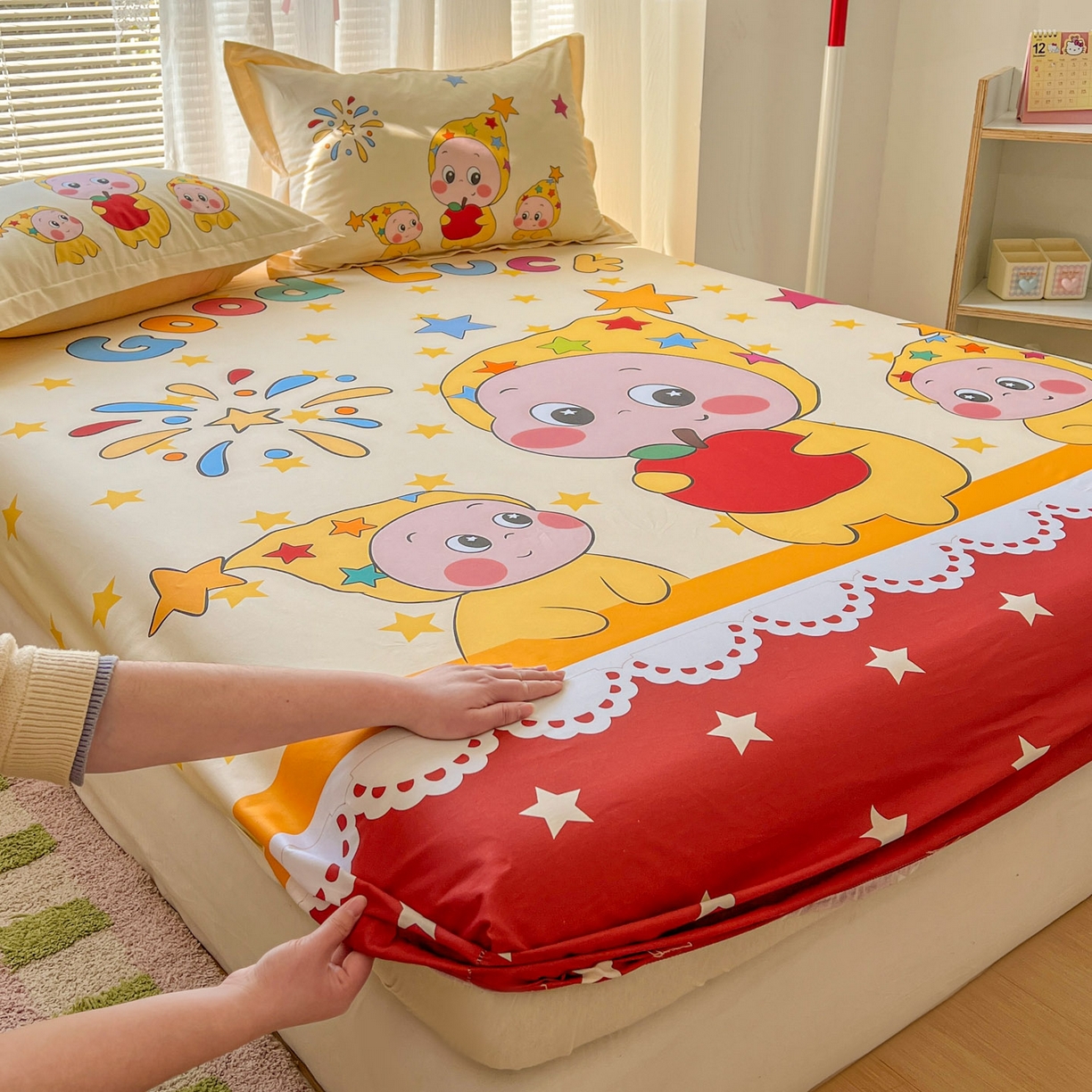 浩诚 2026新款全棉纯棉床笠单件床笠单品单床笠单枕套 星星梦