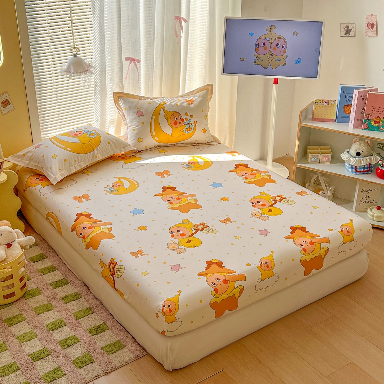 91家纺网 家纺一手货源 找家纺 浩诚 2026新款全棉纯棉床笠单件床笠单品单床笠单枕套 星辰