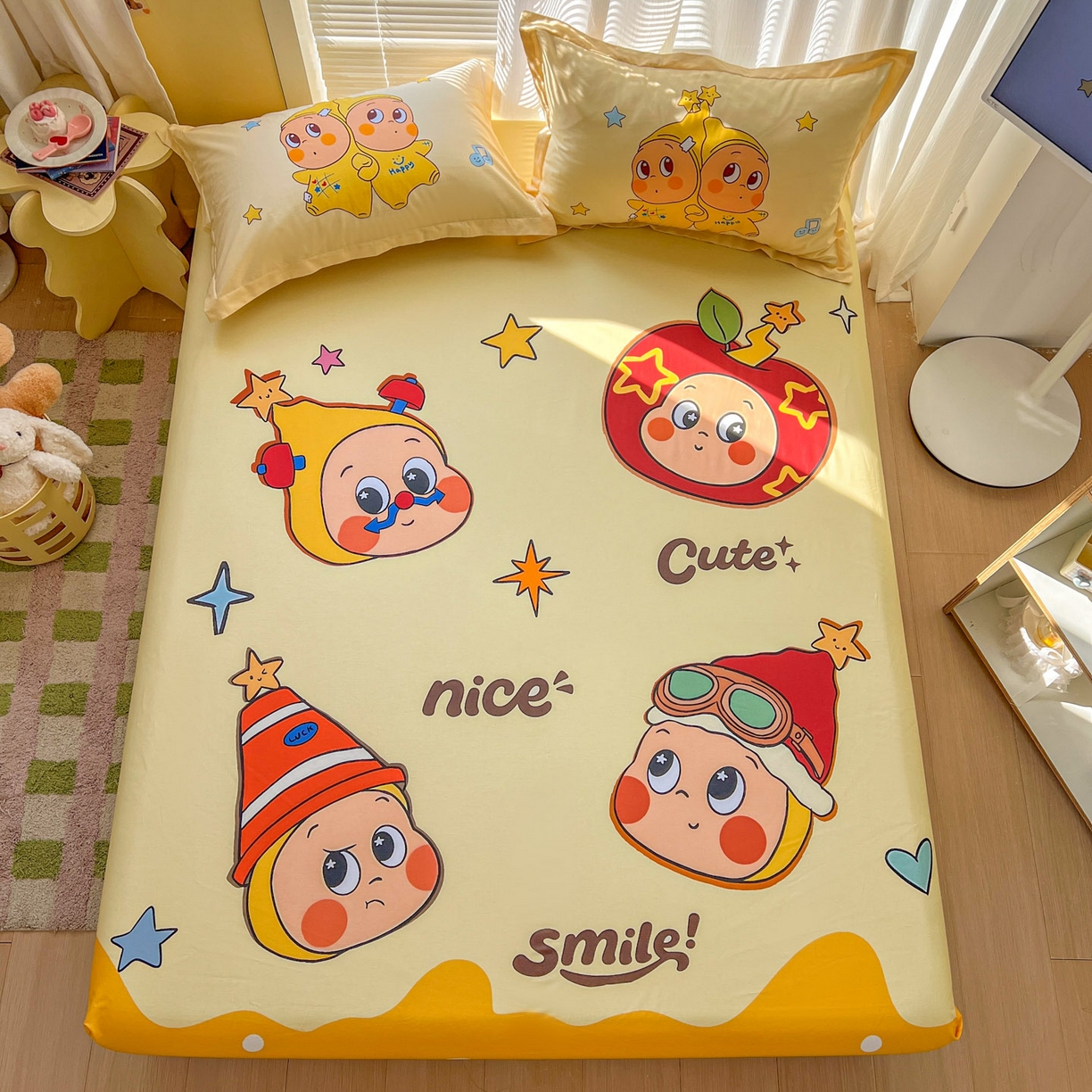 91家纺网 家纺一手货源 找家纺 浩诚 2026新款全棉纯棉床笠单件床笠单品单床笠单枕套 星乐乐