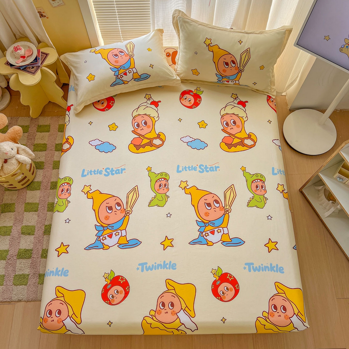 91家纺网 家纺一手货源 找家纺 浩诚 2026新款全棉纯棉床笠单件床笠单品单床笠单枕套 星月传奇