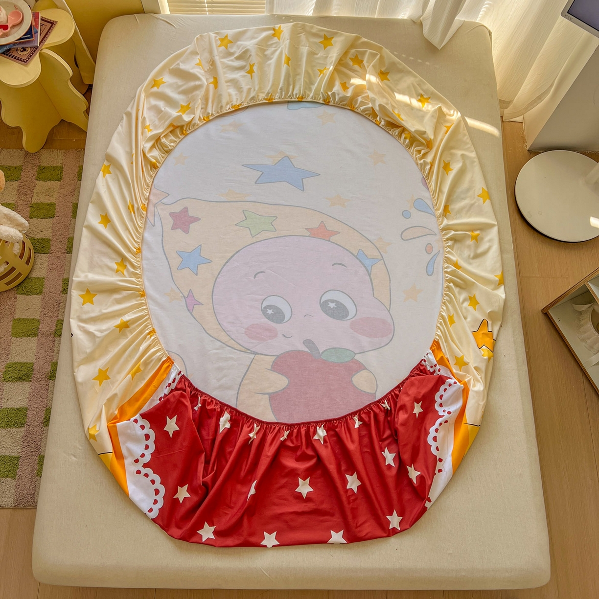 91家纺网 家纺一手货源 找家纺 浩诚 2026新款全棉纯棉床笠单件床笠单品单床笠单枕套 星星梦