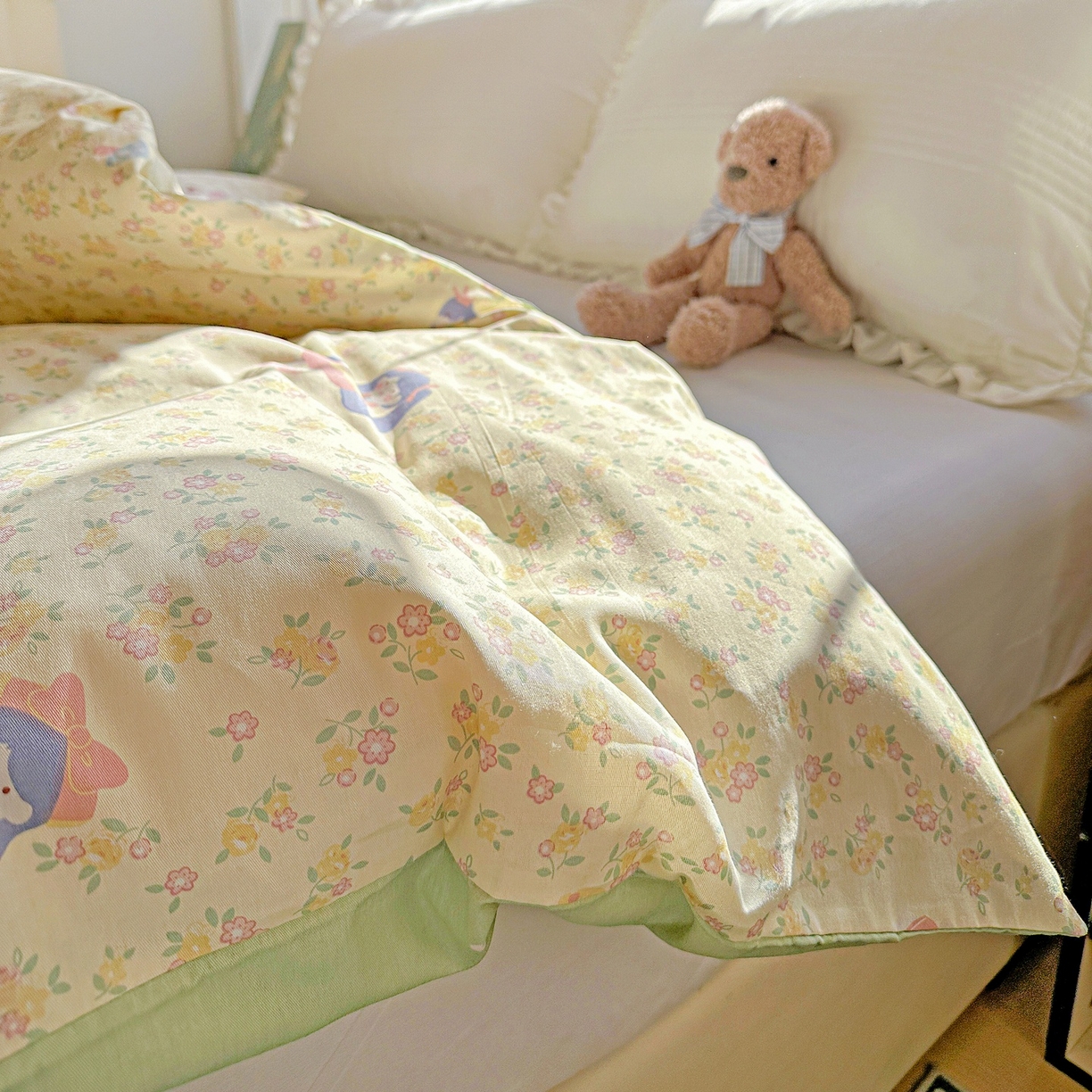 91家纺网 家纺一手货源 找家纺 恩泽家纺 2026春夏新款全棉12868印花四件套单品系列-单被套-提供买家秀，预留缩水率 宅宅女孩