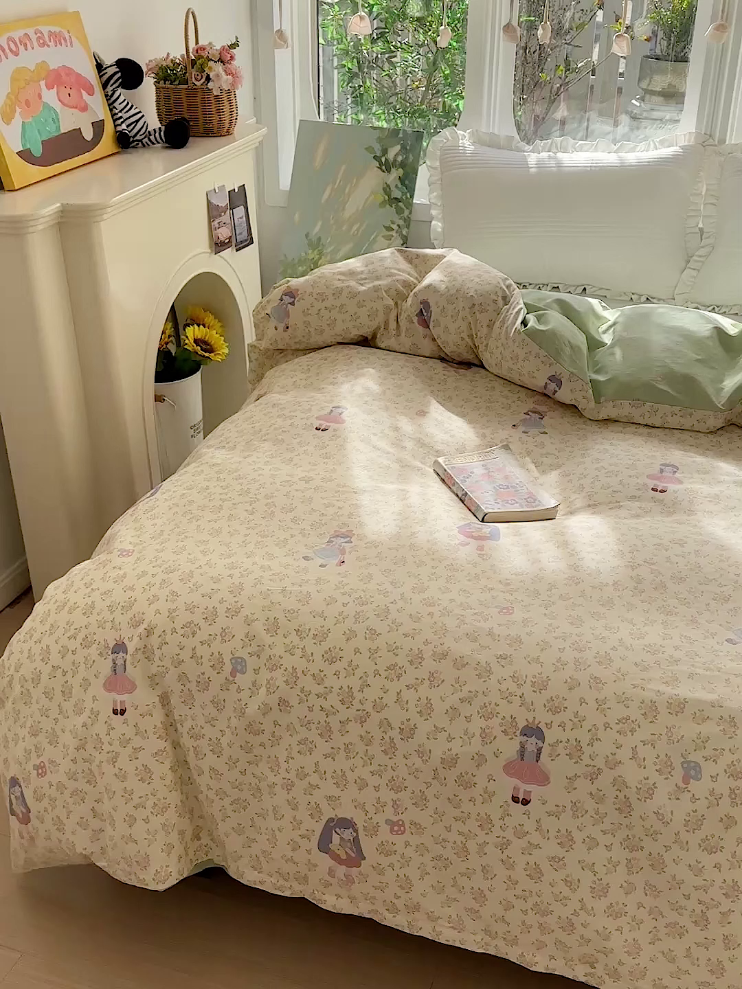 91家纺网 家纺一手货源 找家纺 恩泽家纺 2026春夏新款全棉12868印花四件套单品系列-单被套-提供买家秀，预留缩水率 宅宅女孩