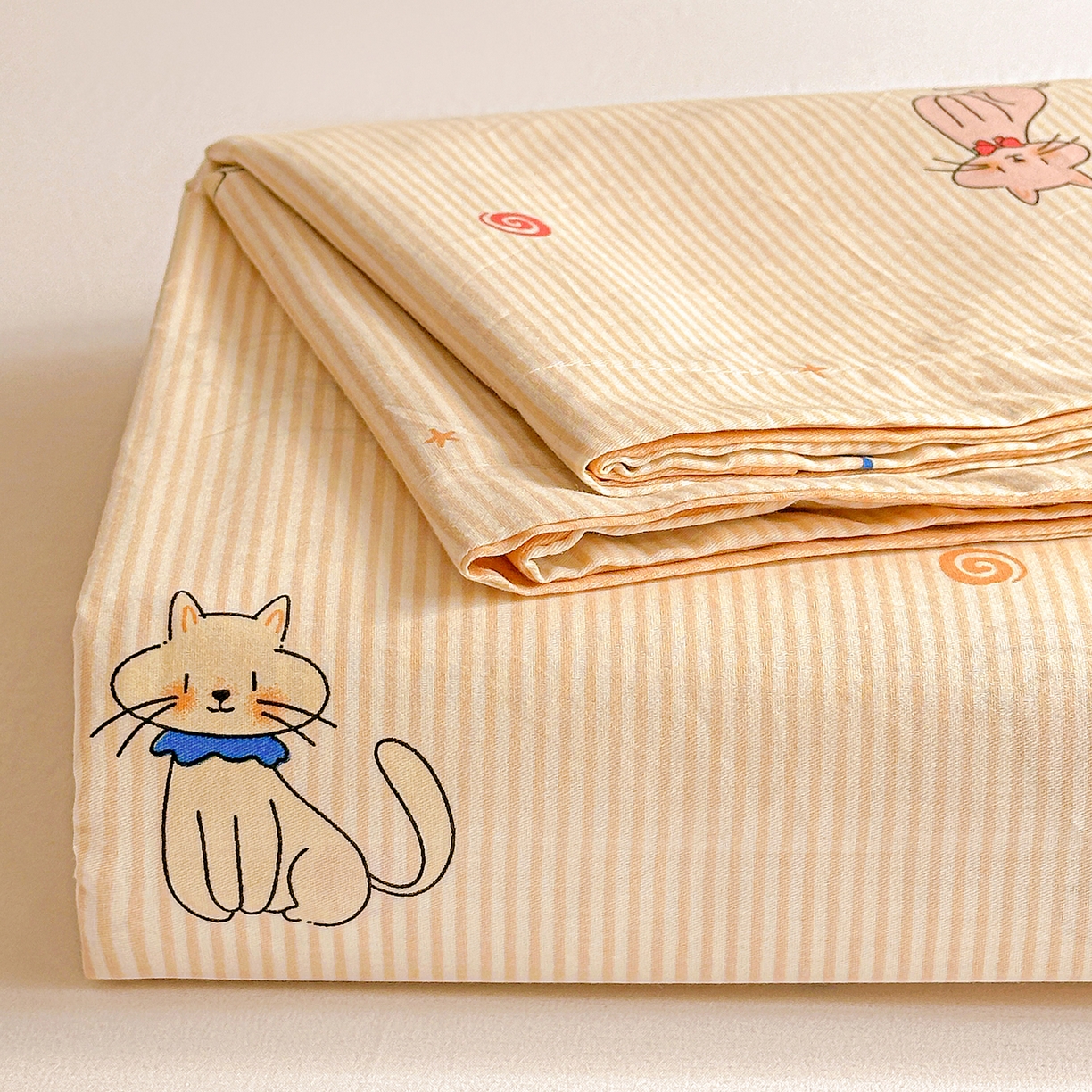 91家纺网 家纺一手货源 找家纺 恩泽家纺 2026春夏新款全棉纯棉12868印花四件套及单品系列-单床单床单单件 喵喵