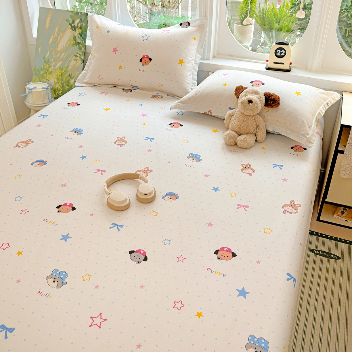 91家纺网 家纺一手货源 找家纺 恩泽家纺 2026春夏新款全棉纯棉12868印花四件套及单品系列-单床单床单单件 魔法帽