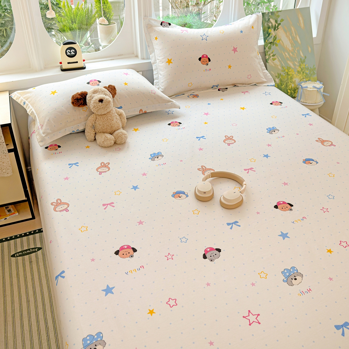 91家纺网 家纺一手货源 找家纺 恩泽家纺 2026春夏新款全棉纯棉12868印花四件套及单品系列-单床单床单单件 魔法帽