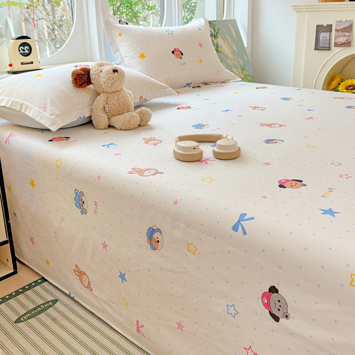 91家纺网 家纺一手货源 找家纺 恩泽家纺 2026春夏新款全棉纯棉12868印花四件套及单品系列-单床单床单单件 魔法帽