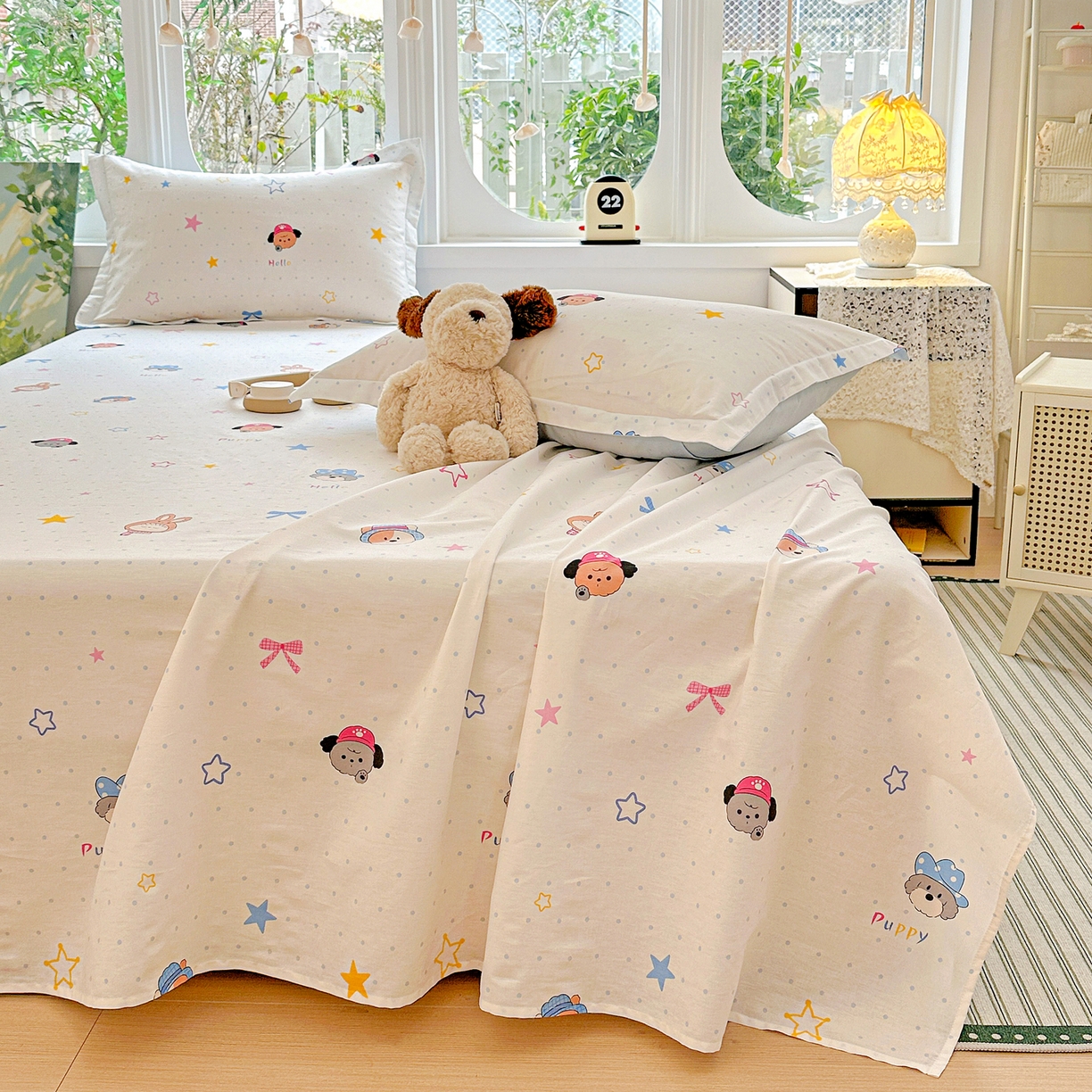 91家纺网 家纺一手货源 找家纺 恩泽家纺 2026春夏新款全棉纯棉12868印花四件套及单品系列-单床单床单单件 魔法帽