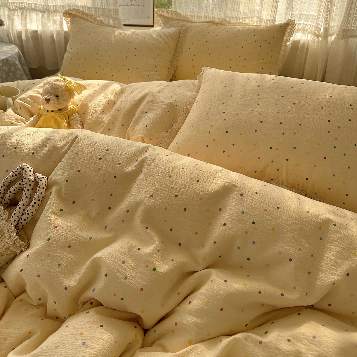 91家纺网 家纺一手货源 找家纺 （总）韩巢家纺 2026新款蝴蝶花边销款四件套