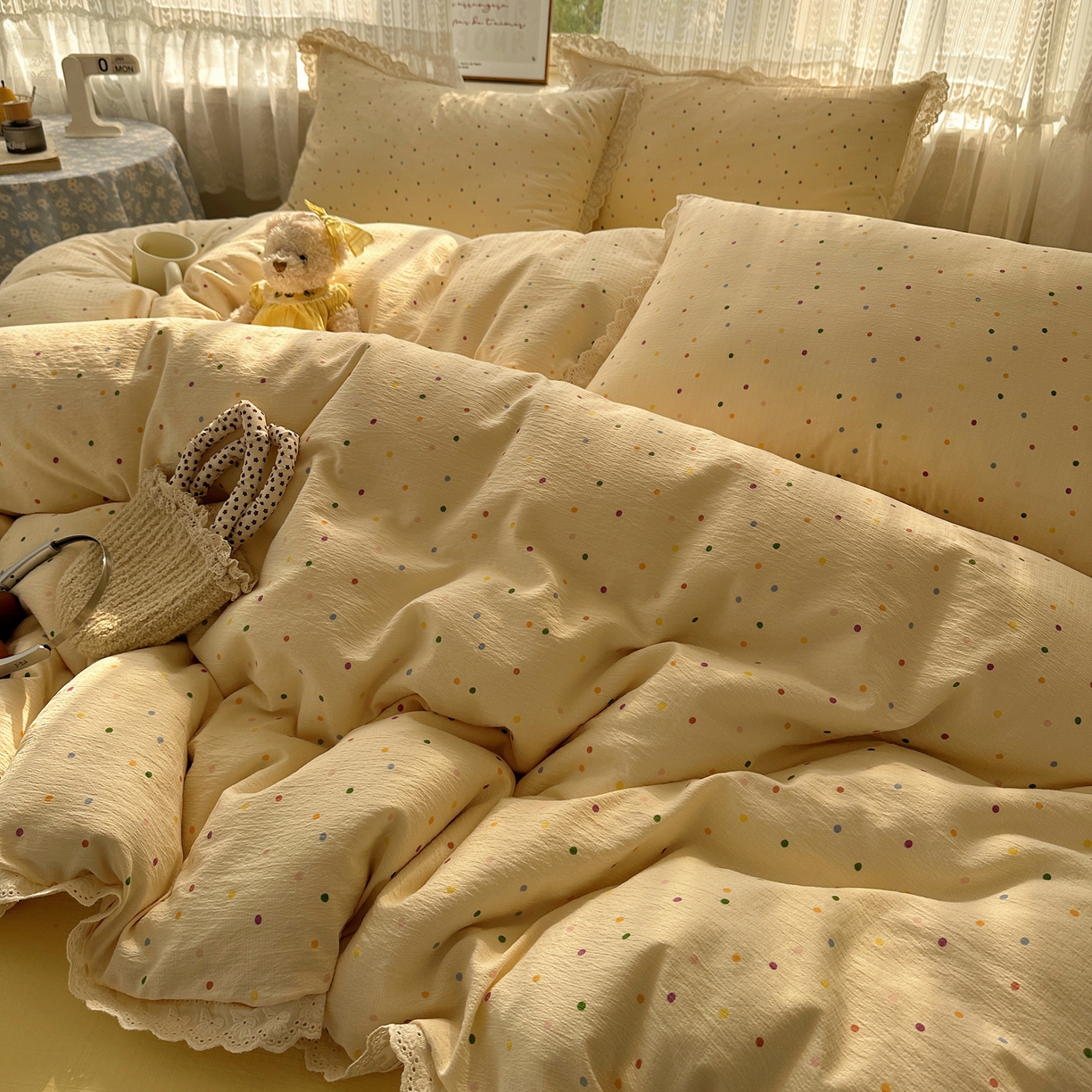 91家纺网 家纺一手货源 找家纺 （总）韩巢家纺 2026新款蝴蝶花边销款四件套