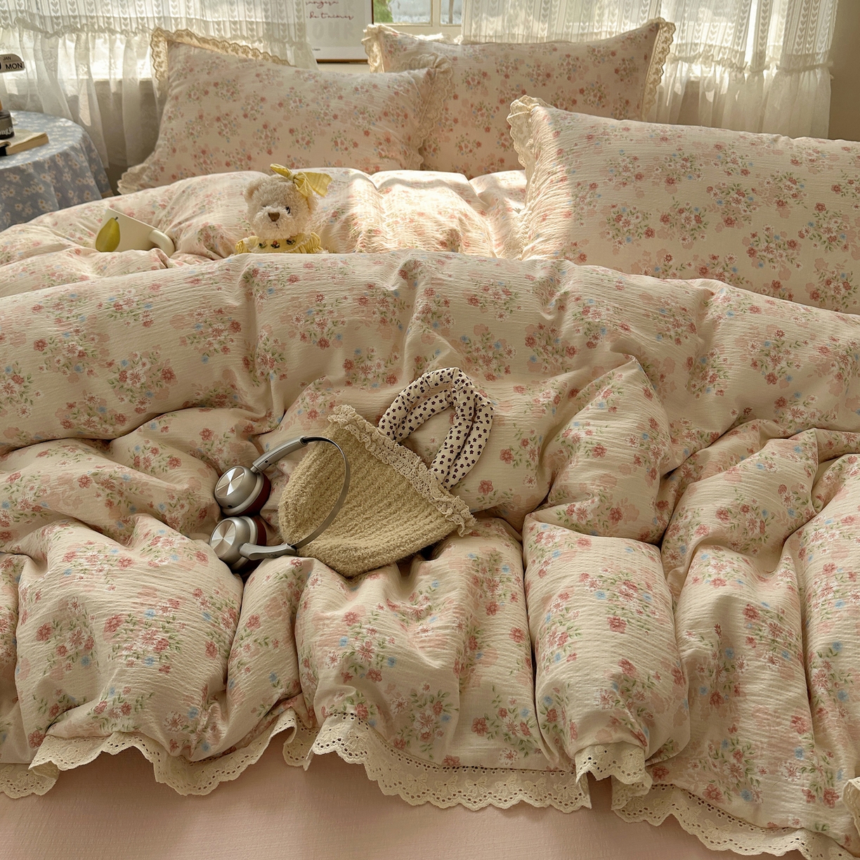 91家纺网 家纺一手货源 找家纺 （总）韩巢家纺 2026新款蝴蝶花边销款四件套