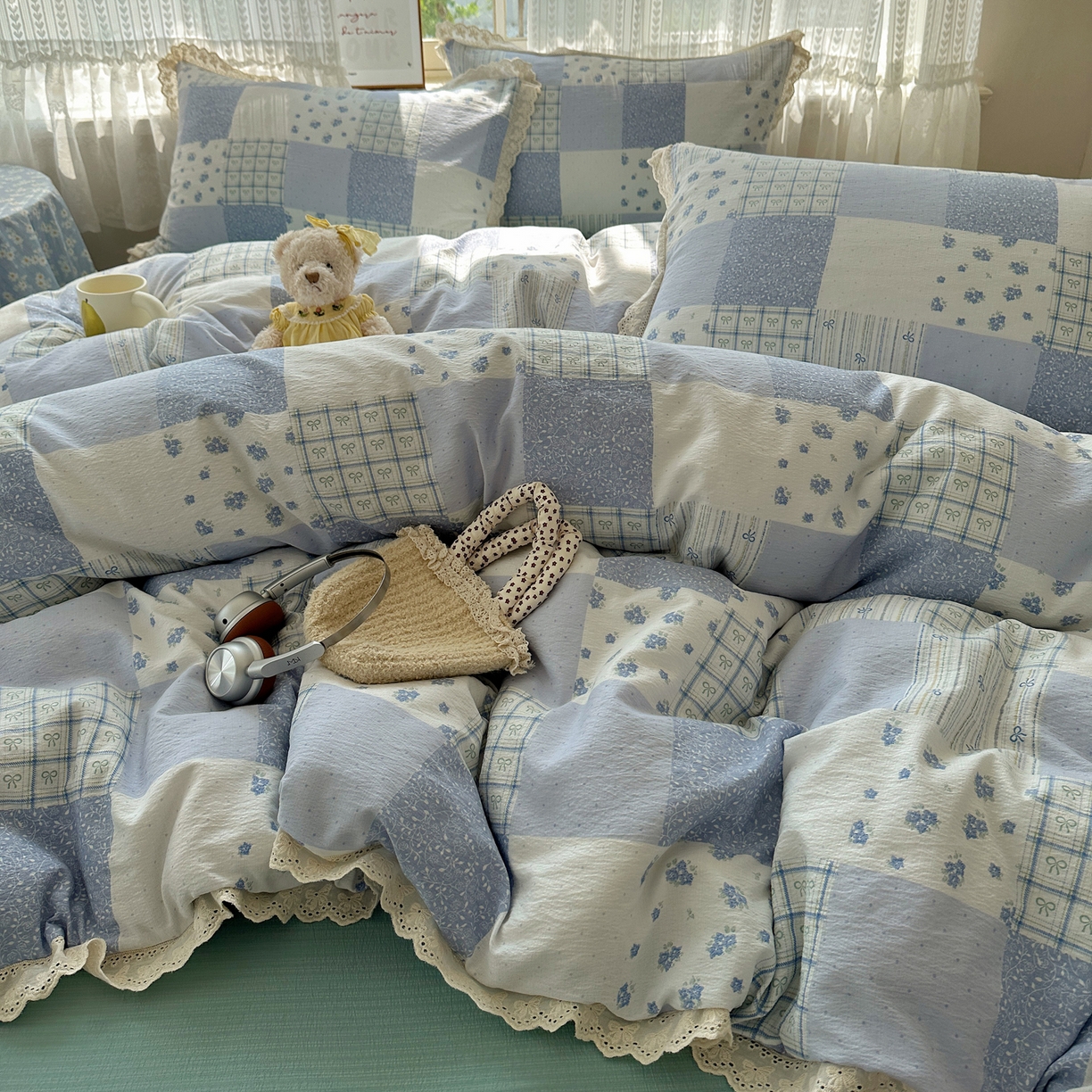 91家纺网 家纺一手货源 找家纺 （总）韩巢家纺 2026新款蝴蝶花边销款四件套