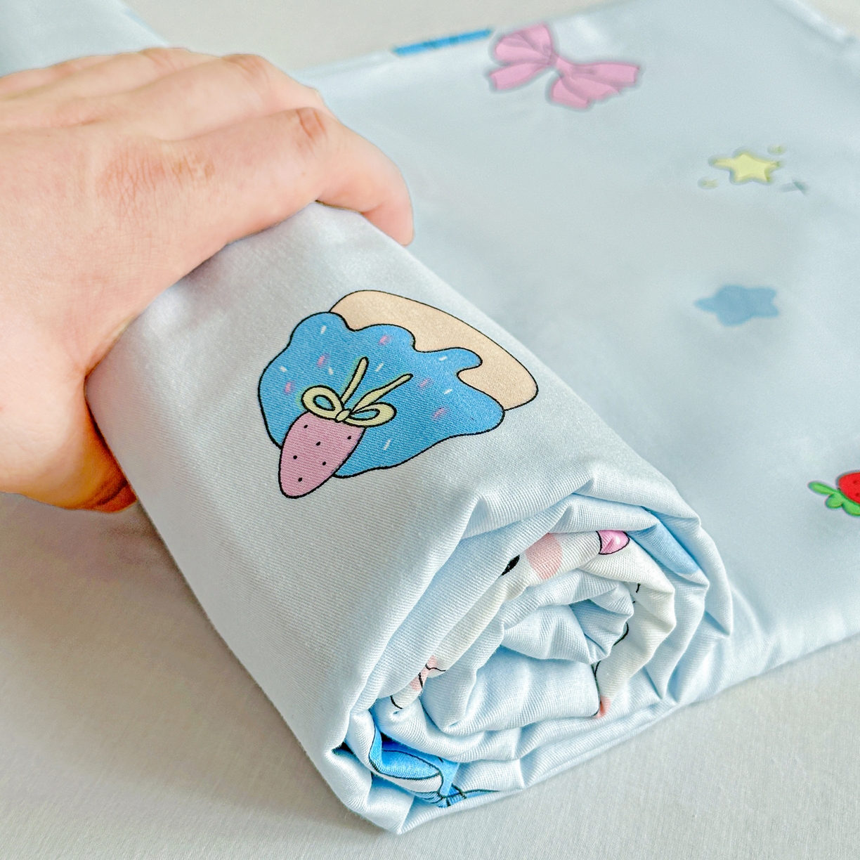 91家纺网 家纺一手货源 找家纺 恩泽家纺 2026春夏新款全棉纯棉12868印花四件套及单品系列-单床单床单单件 奶油阿布