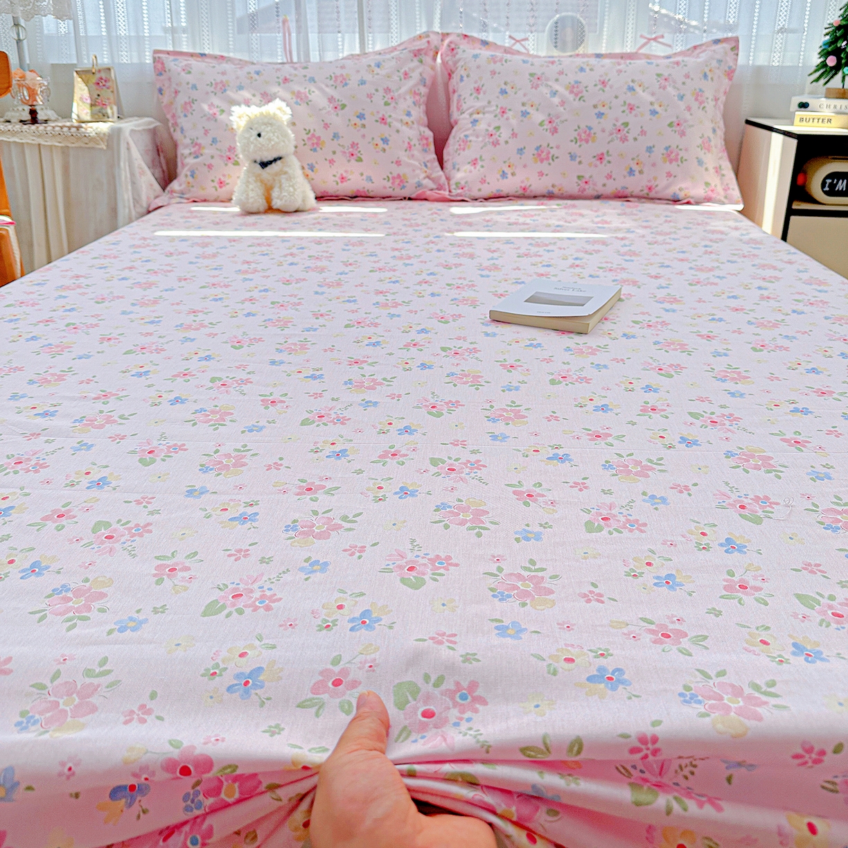 91家纺网 家纺一手货源 找家纺 恩泽家纺 2026春夏新款全棉纯棉12868印花四件套及单品系列-单床单床单单件 田园小花