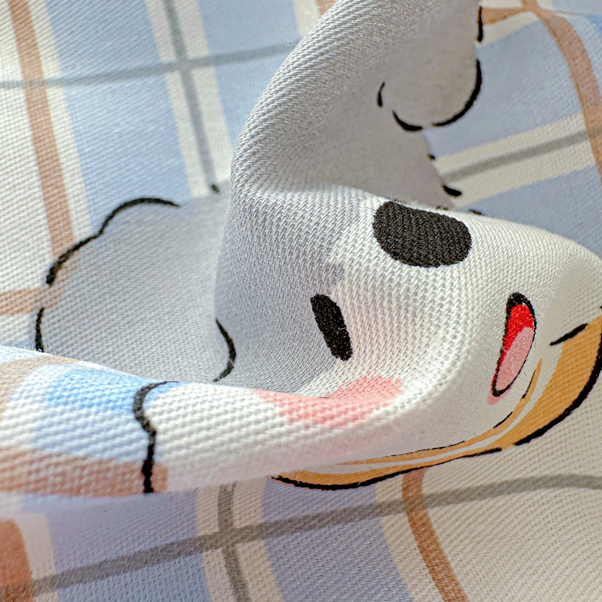 91家纺网 家纺一手货源 找家纺 恩泽家纺 2026春夏新款全棉纯棉12868印花四件套及单品系列-单床单床单单件 甜心汪·蓝