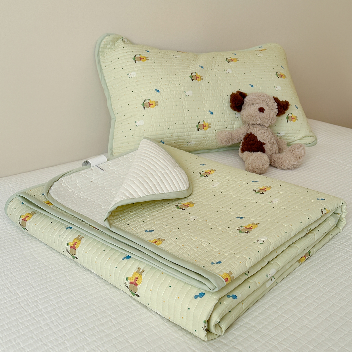 91家纺网 家纺一手货源 找家纺 漫时光 2026新款纯棉小清新棉花夹层床盖 小汪