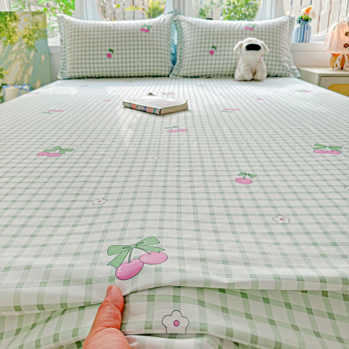 91家纺网 家纺一手货源 找家纺 恩泽家纺 2026春夏新款全棉纯棉12868印花四件套及单品系列-单床单床单单件 晚樱