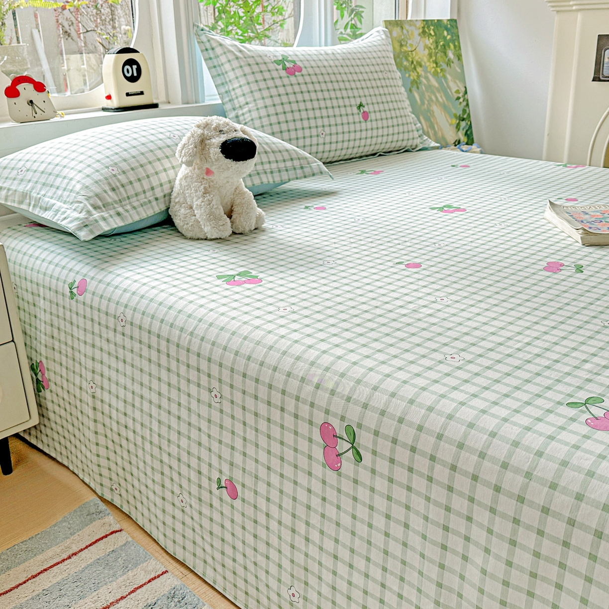 91家纺网 家纺一手货源 找家纺 恩泽家纺 2026春夏新款全棉纯棉12868印花四件套及单品系列-单床单床单单件 晚樱