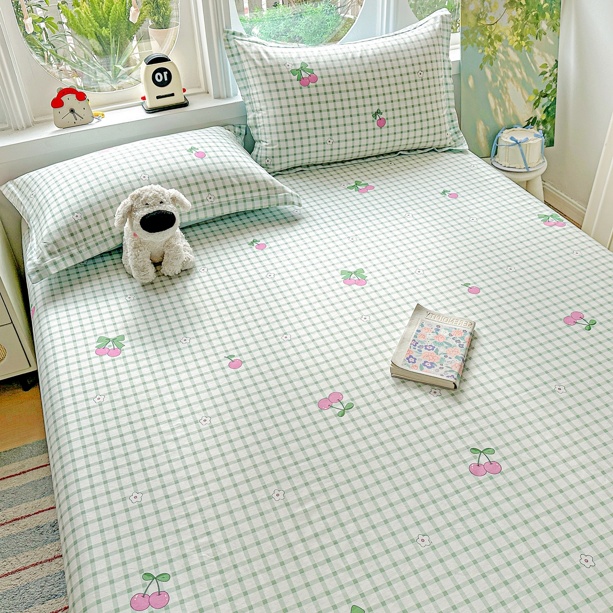 91家纺网 家纺一手货源 找家纺 恩泽家纺 2026春夏新款全棉纯棉12868印花四件套及单品系列-单床单床单单件 晚樱