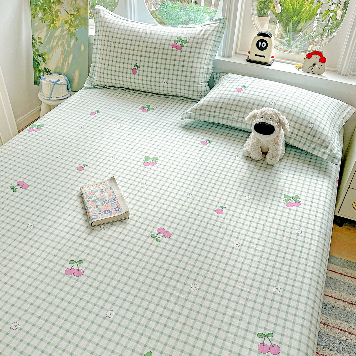 91家纺网 家纺一手货源 找家纺 恩泽家纺 2026春夏新款全棉纯棉12868印花四件套及单品系列-单床单床单单件 晚樱