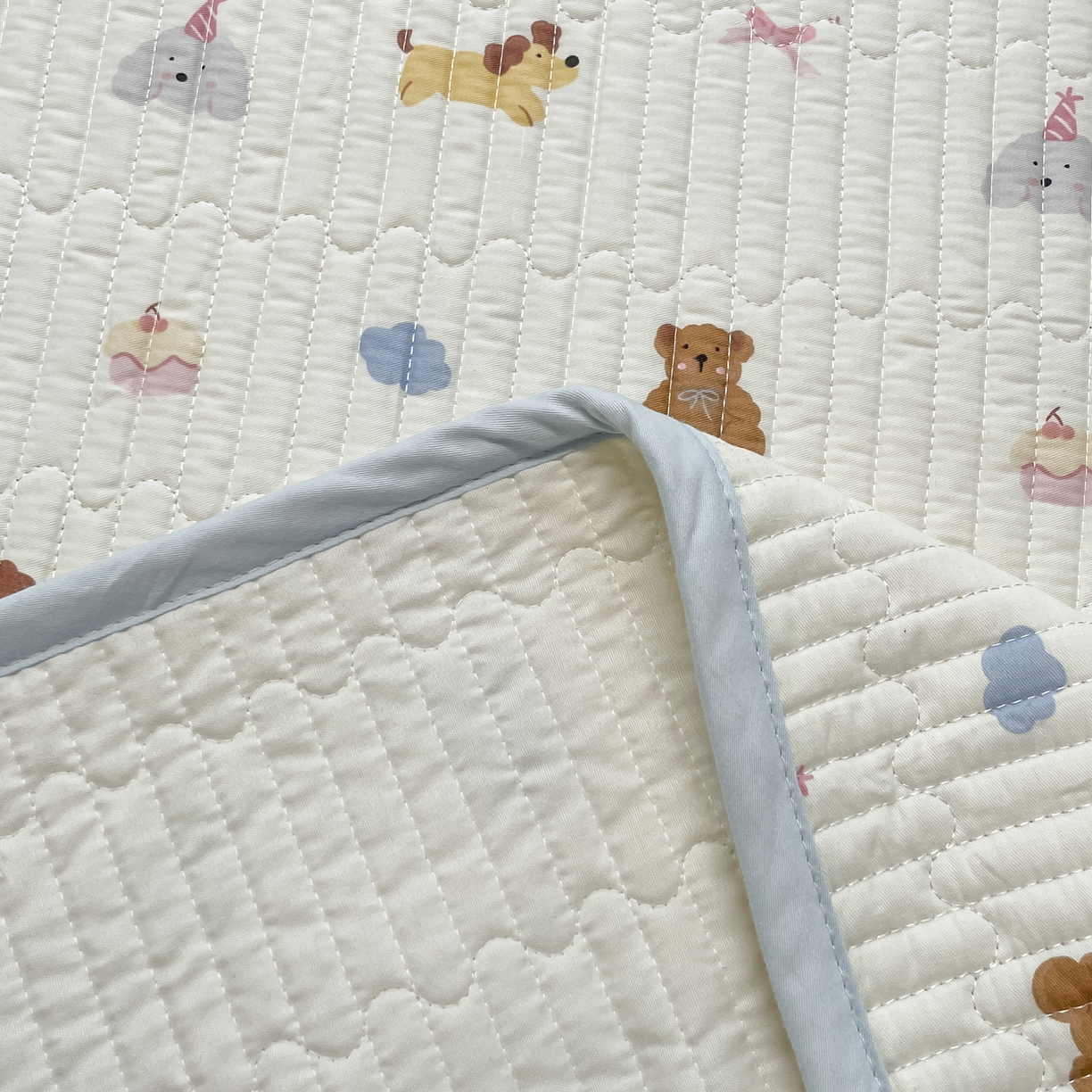 91家纺网 家纺一手货源 找家纺 漫时光 2026新款纯棉小清新棉花夹层床盖 奇趣缤纷