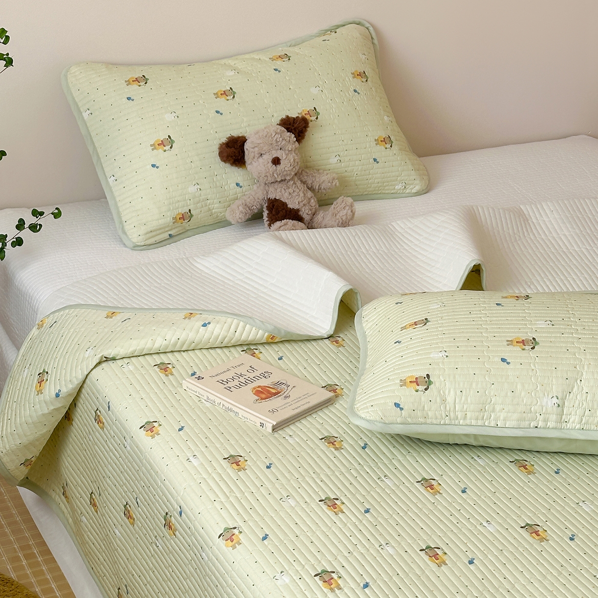 91家纺网 家纺一手货源 找家纺 漫时光 2026新款纯棉小清新棉花夹层床盖 小汪