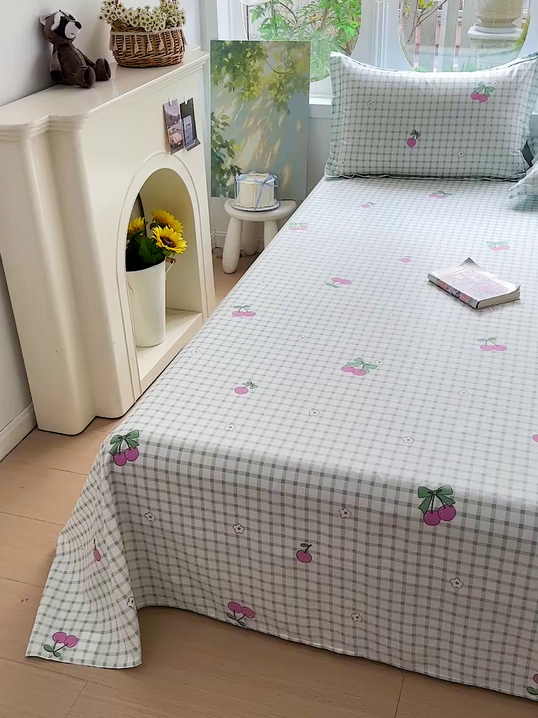 91家纺网 家纺一手货源 找家纺 恩泽家纺 2026春夏新款全棉纯棉12868印花四件套及单品系列-单床单床单单件 晚樱