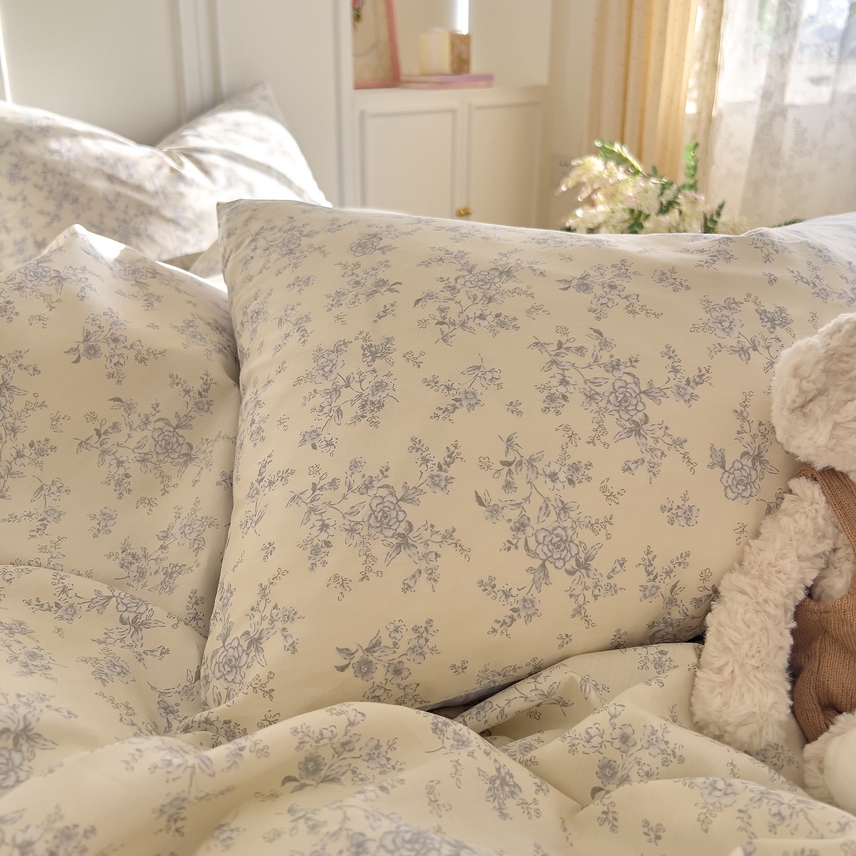 91家纺网 家纺一手货源 找家纺 DoDo 兜兜 2026新款40支全棉纯棉小碎花四件套（可定做尺寸） 沉香