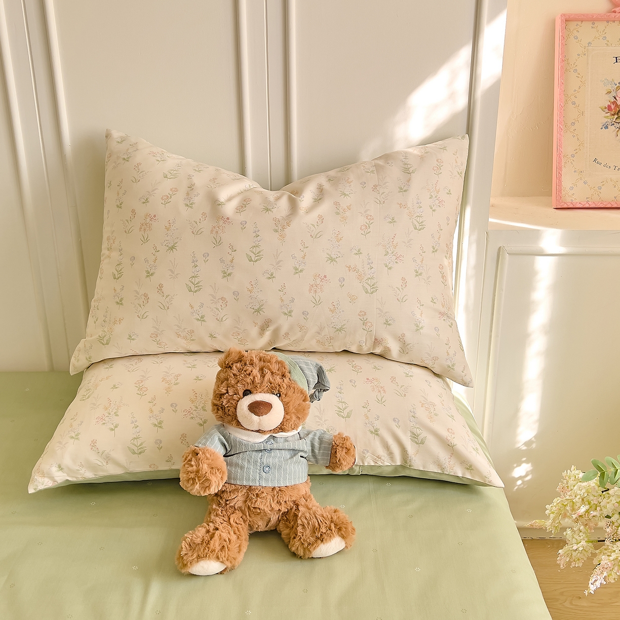 91家纺网 家纺一手货源 找家纺 DoDo 兜兜 2026新款40支全棉纯棉小碎花四件套（可定做尺寸） 见春山