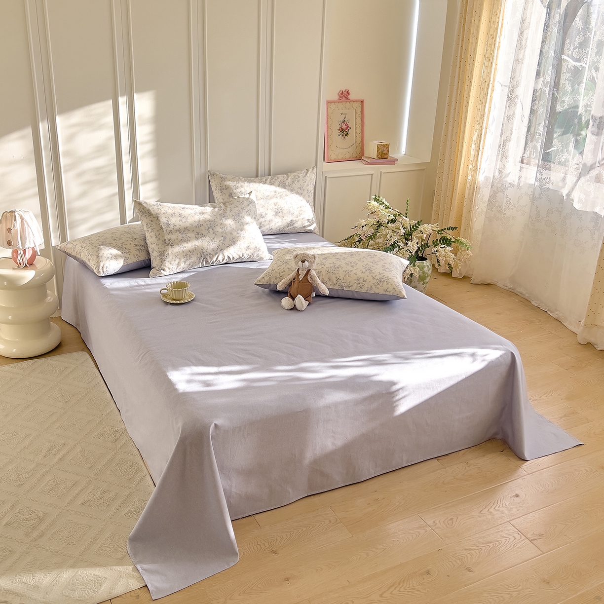 91家纺网 家纺一手货源 找家纺 DoDo 兜兜 2026新款40支全棉纯棉小碎花四件套（可定做尺寸） 沉香