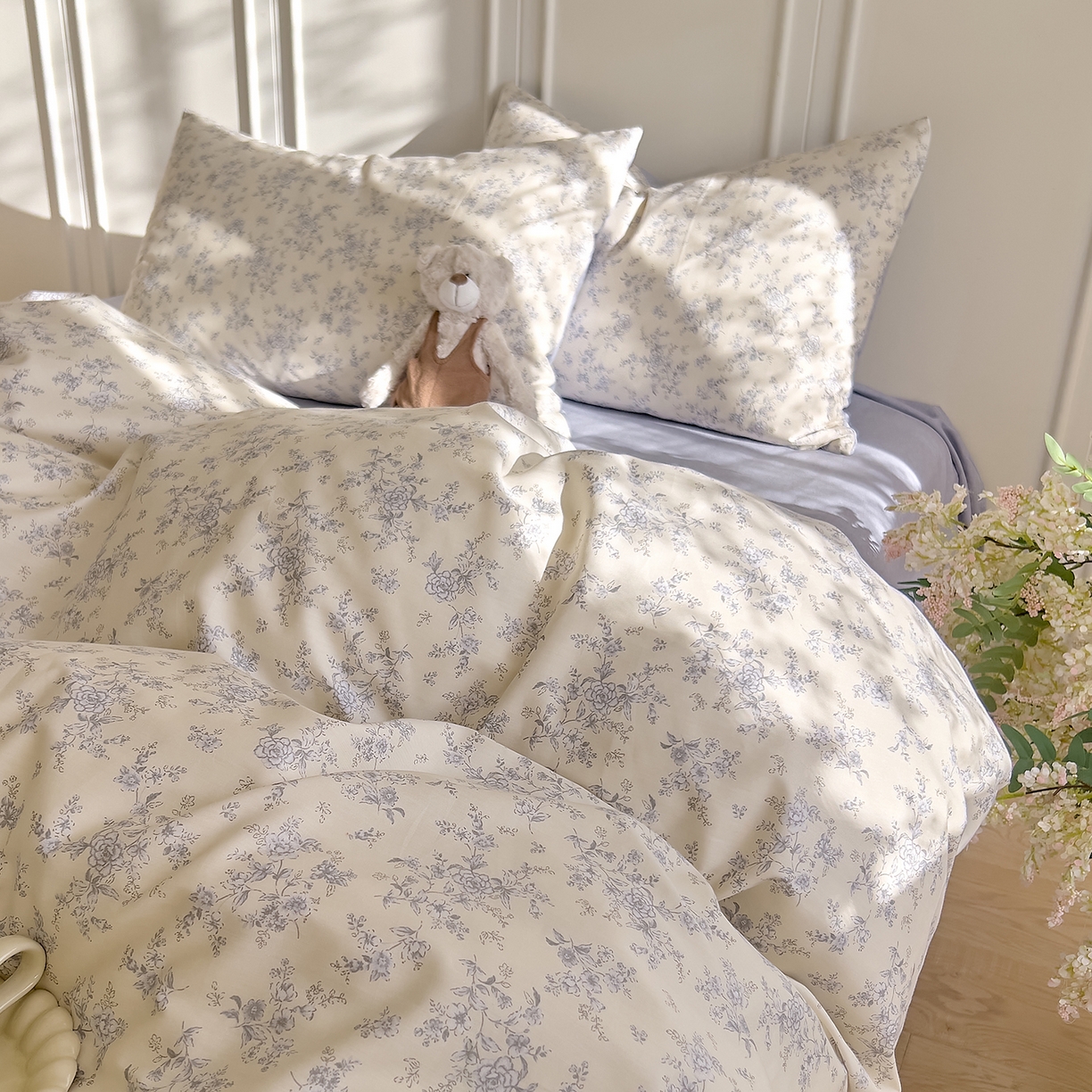 91家纺网 家纺一手货源 找家纺 DoDo 兜兜 2026新款40支全棉纯棉小碎花四件套（可定做尺寸） 沉香