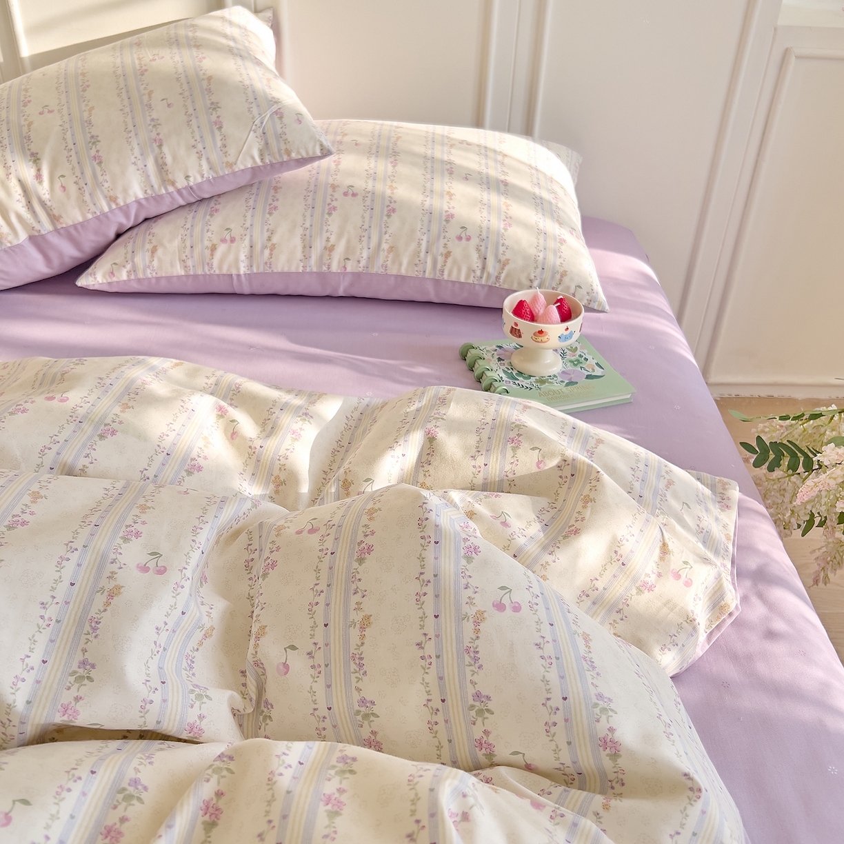 91家纺网 家纺一手货源 找家纺 DoDo 兜兜 2026新款40支全棉纯棉小碎花四件套（可定做尺寸） 花季时光