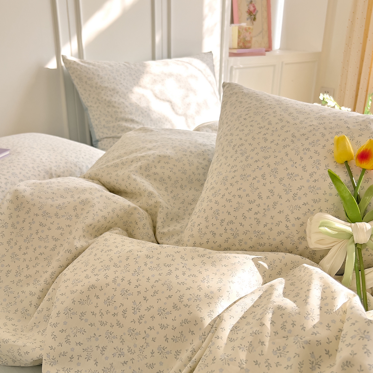 91家纺网 家纺一手货源 找家纺 DoDo 兜兜 2026新款40支全棉纯棉小碎花四件套（可定做尺寸） 楼兰阁