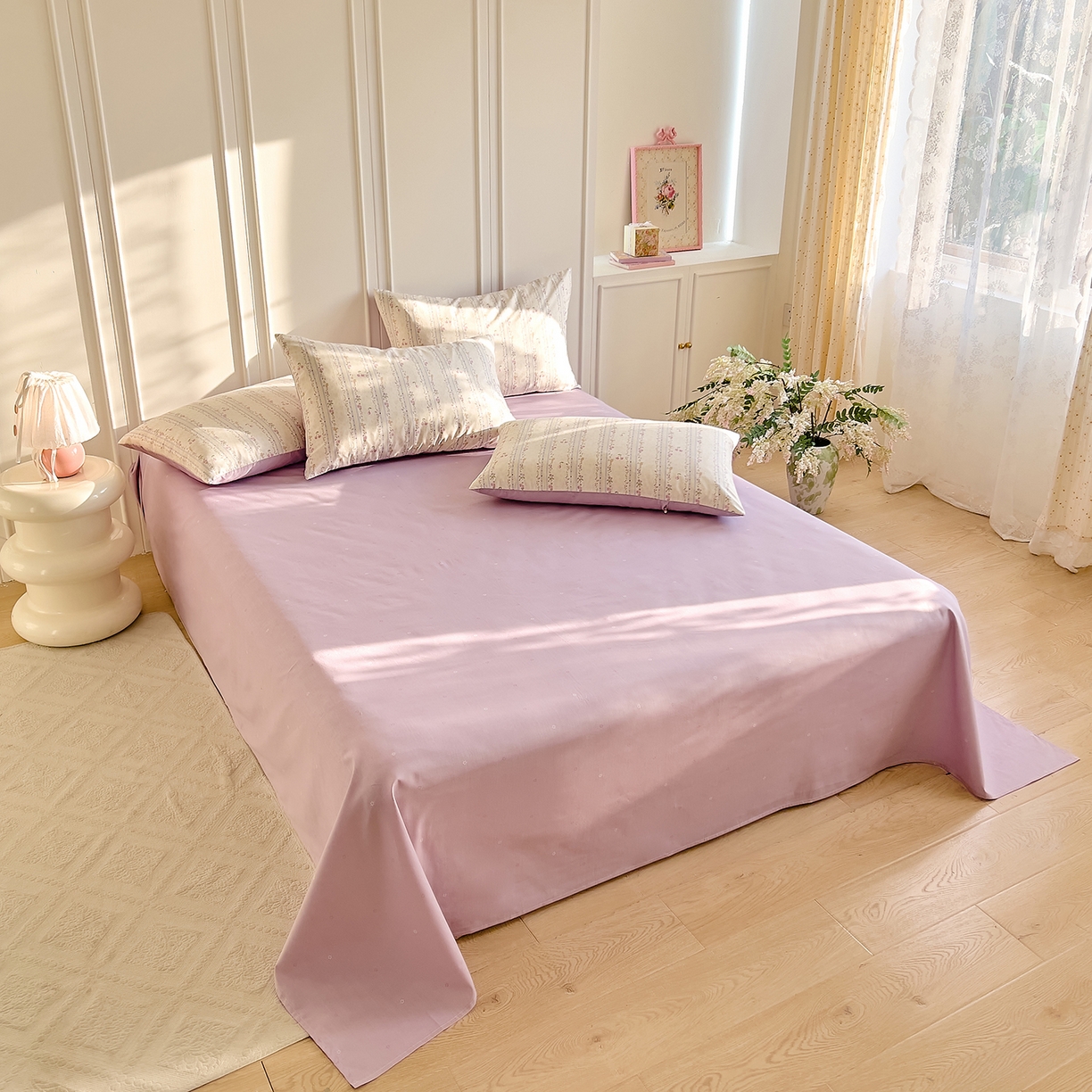 91家纺网 家纺一手货源 找家纺 DoDo 兜兜 2026新款40支全棉纯棉小碎花四件套（可定做尺寸） 花季时光