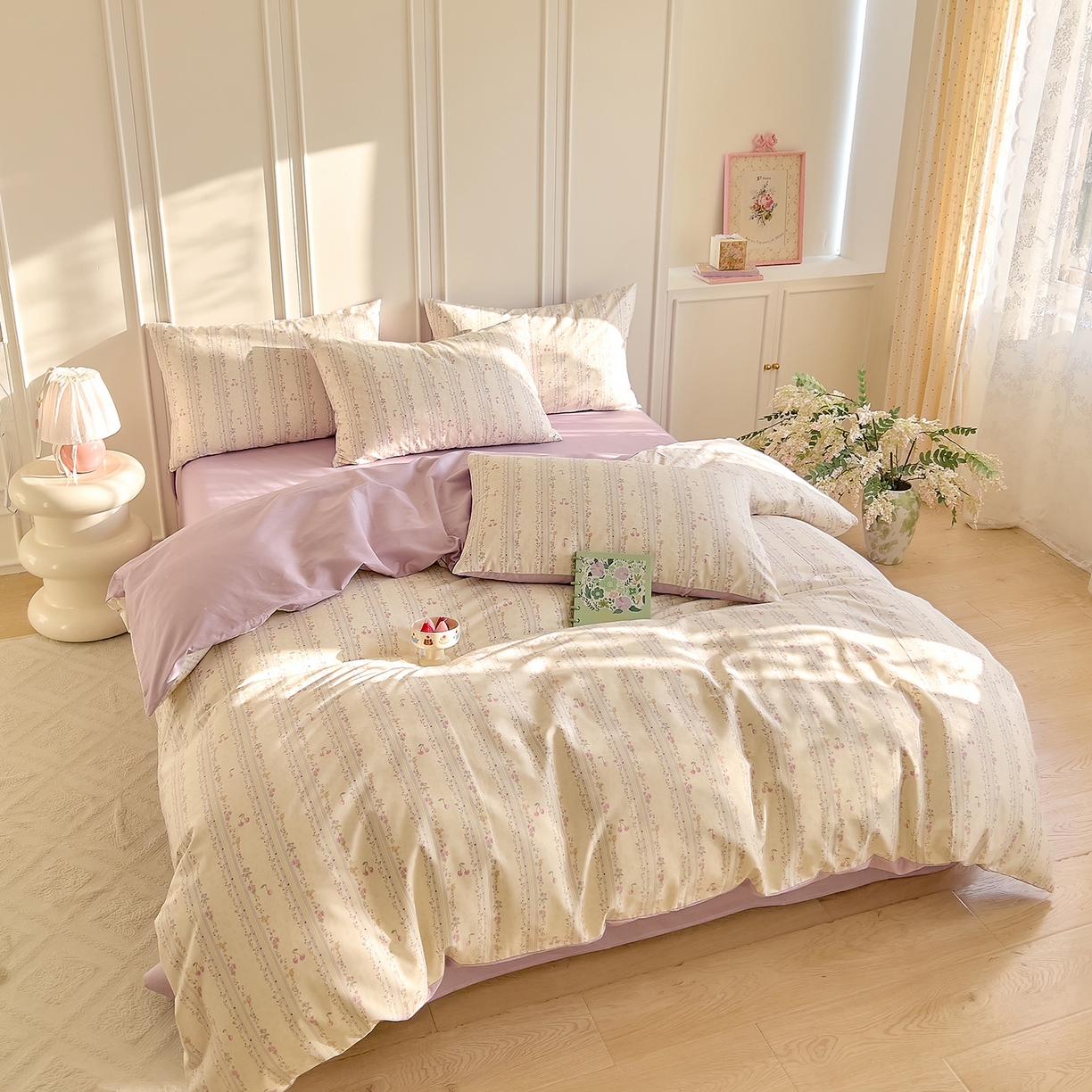 91家纺网 家纺一手货源 找家纺 DoDo 兜兜 2026新款40支全棉纯棉小碎花四件套（可定做尺寸） 花季时光