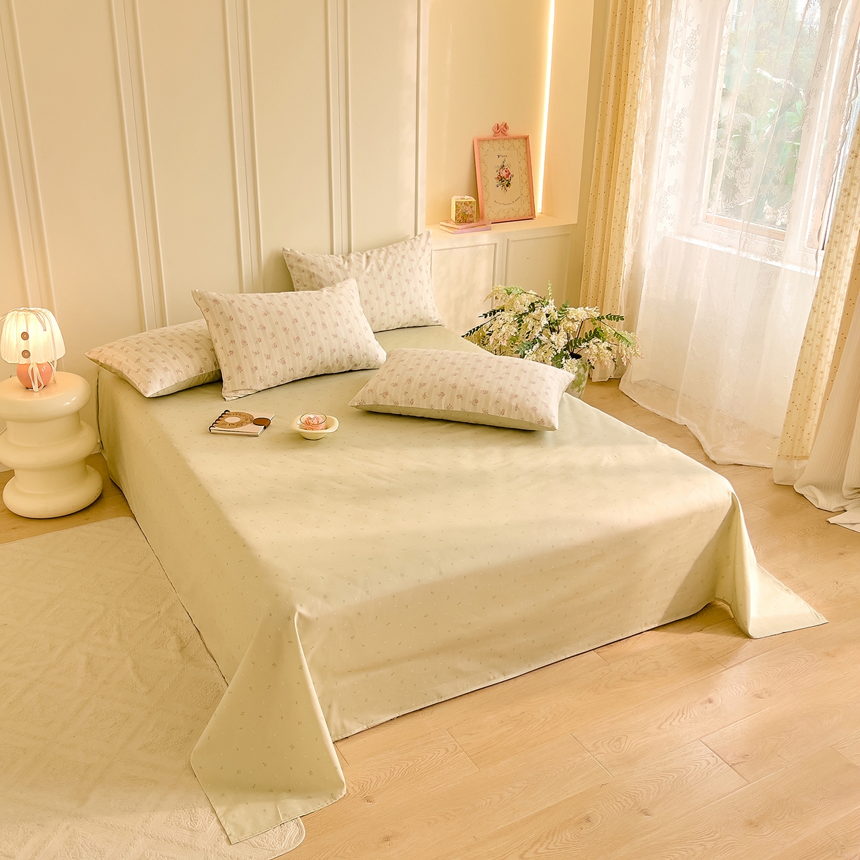 91家纺网 家纺一手货源 找家纺 DoDo 兜兜 2026新款40支全棉纯棉小碎花四件套（可定做尺寸） 春之序曲