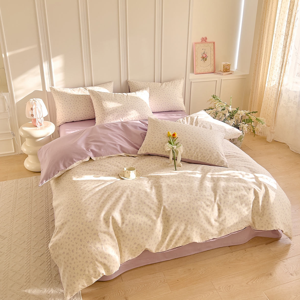 91家纺网 家纺一手货源 找家纺 DoDo 兜兜 2026新款40支全棉纯棉小碎花四件套（可定做尺寸） 山野花集