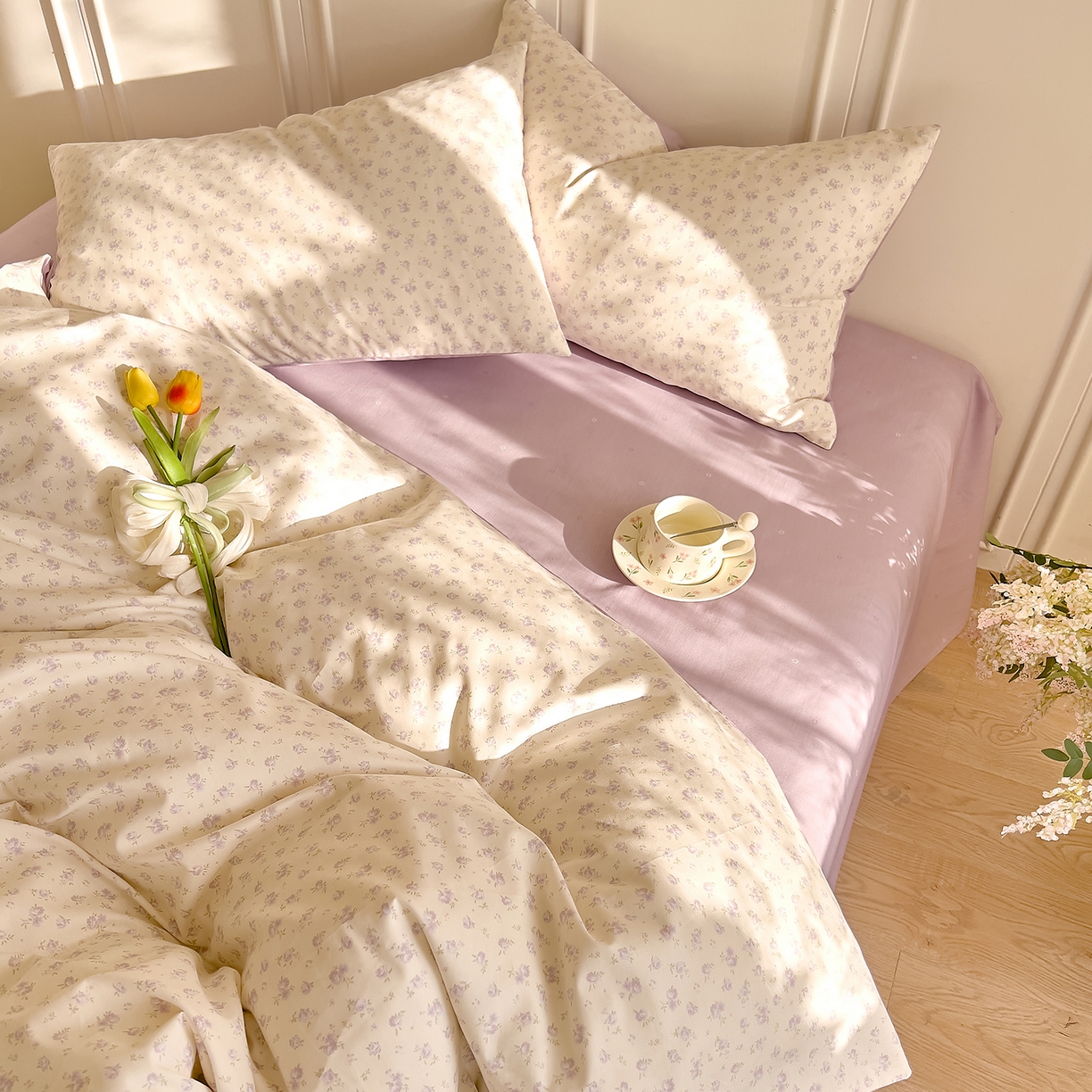 91家纺网 家纺一手货源 找家纺 DoDo 兜兜 2026新款40支全棉纯棉小碎花四件套（可定做尺寸） 山野花集