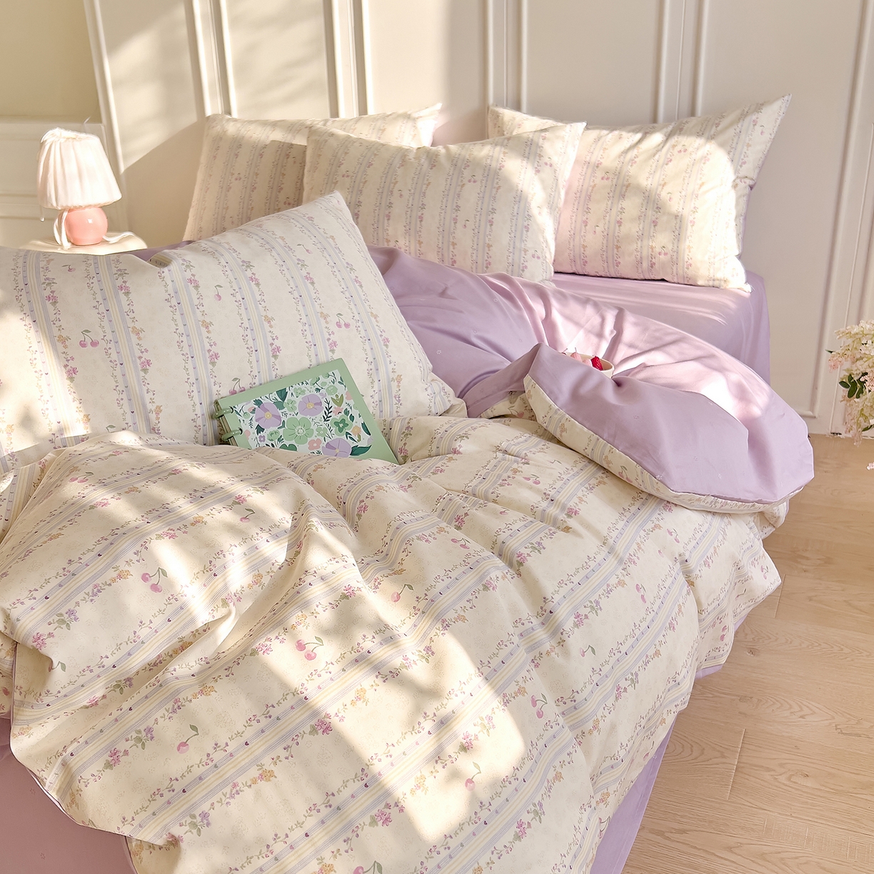 91家纺网 家纺一手货源 找家纺 DoDo 兜兜 2026新款40支全棉纯棉小碎花四件套（可定做尺寸） 花季时光