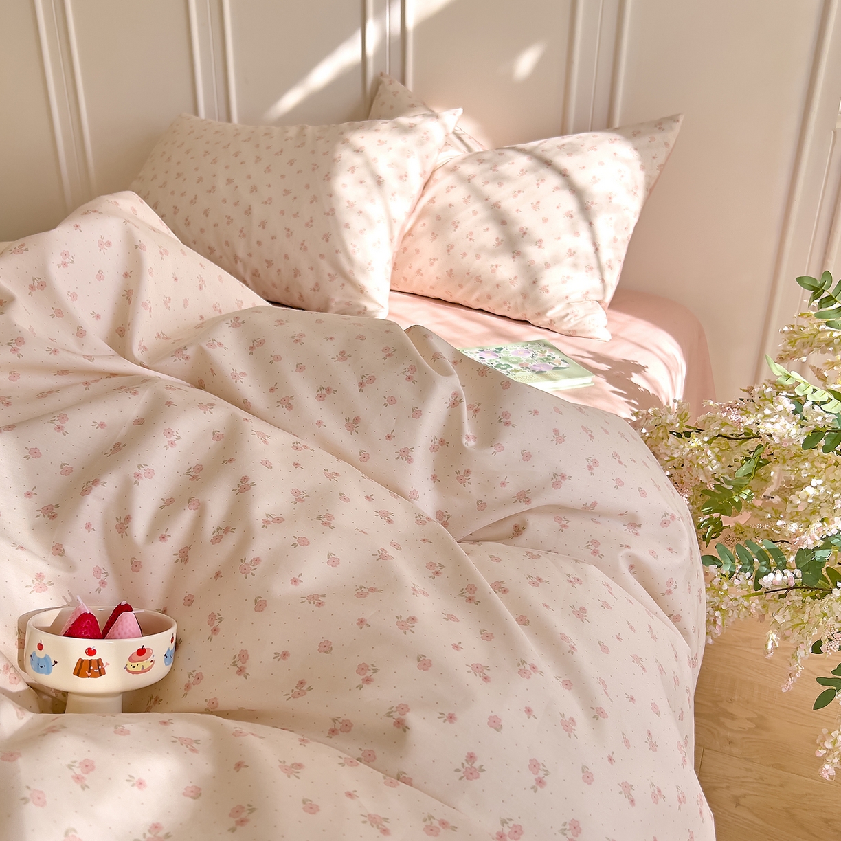 91家纺网 家纺一手货源 找家纺 DoDo 兜兜 2026新款40支全棉纯棉小碎花四件套（可定做尺寸） 拥抱美好