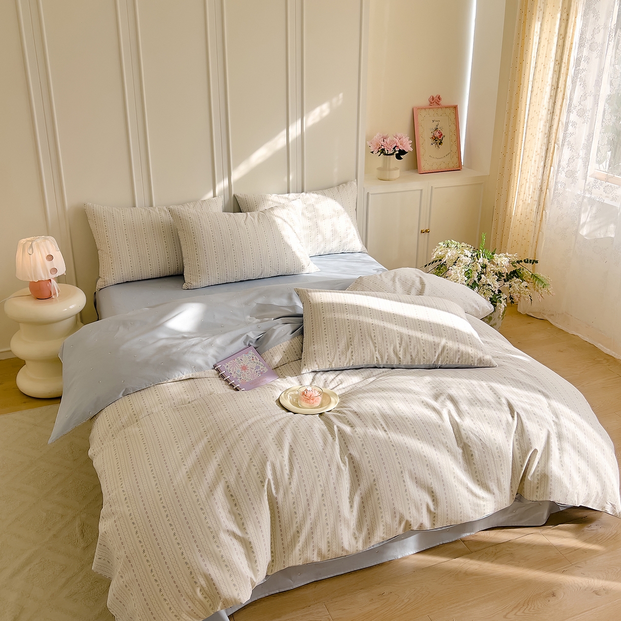 91家纺网 家纺一手货源 找家纺 DoDo 兜兜 2026新款40支全棉纯棉小碎花四件套（可定做尺寸） 沐雅之风