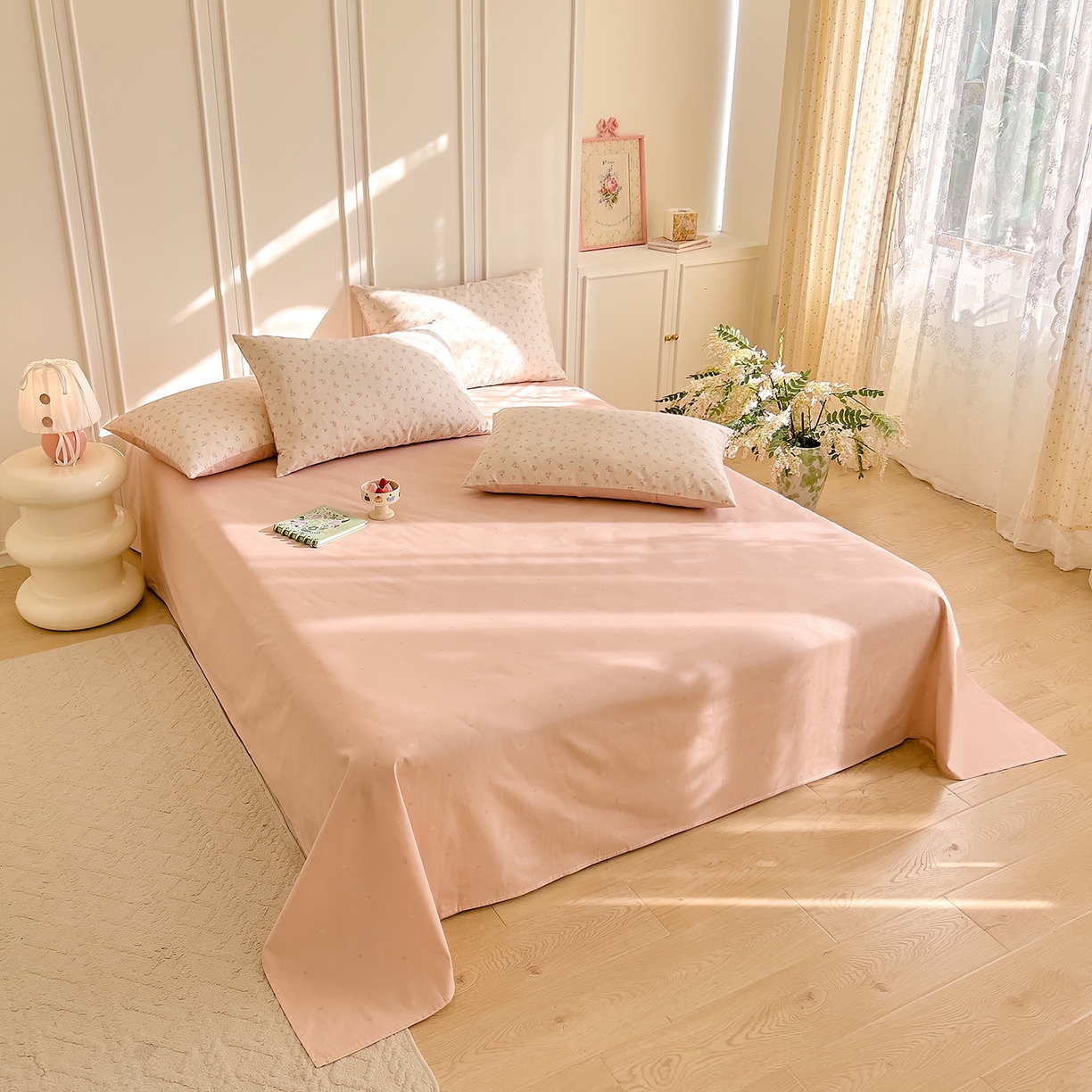 91家纺网 家纺一手货源 找家纺 DoDo 兜兜 2026新款40支全棉纯棉小碎花四件套（可定做尺寸） 拥抱美好