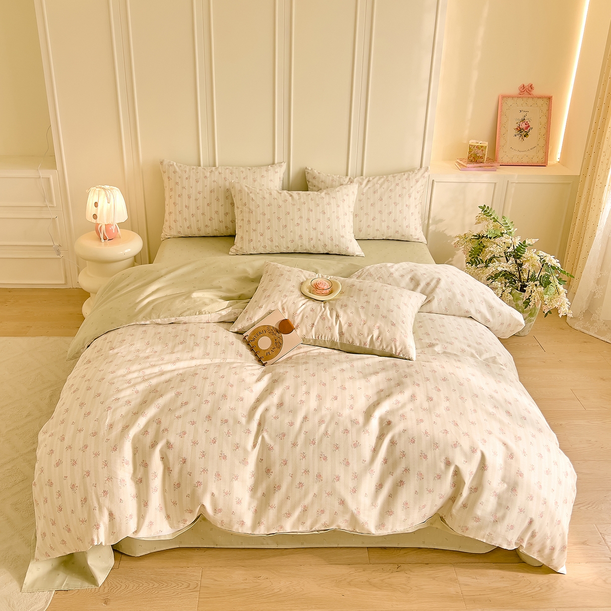 91家纺网 家纺一手货源 找家纺 DoDo 兜兜 2026新款40支全棉纯棉小碎花四件套（可定做尺寸） 春之序曲