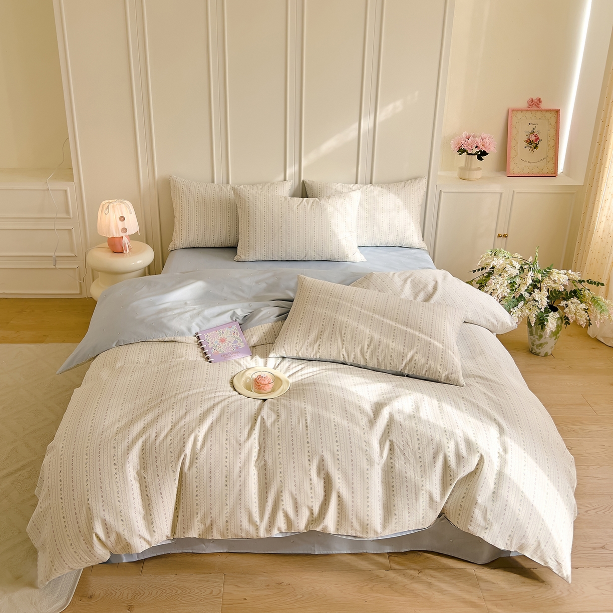 91家纺网 家纺一手货源 找家纺 DoDo 兜兜 2026新款40支全棉纯棉小碎花四件套（可定做尺寸） 沐雅之风