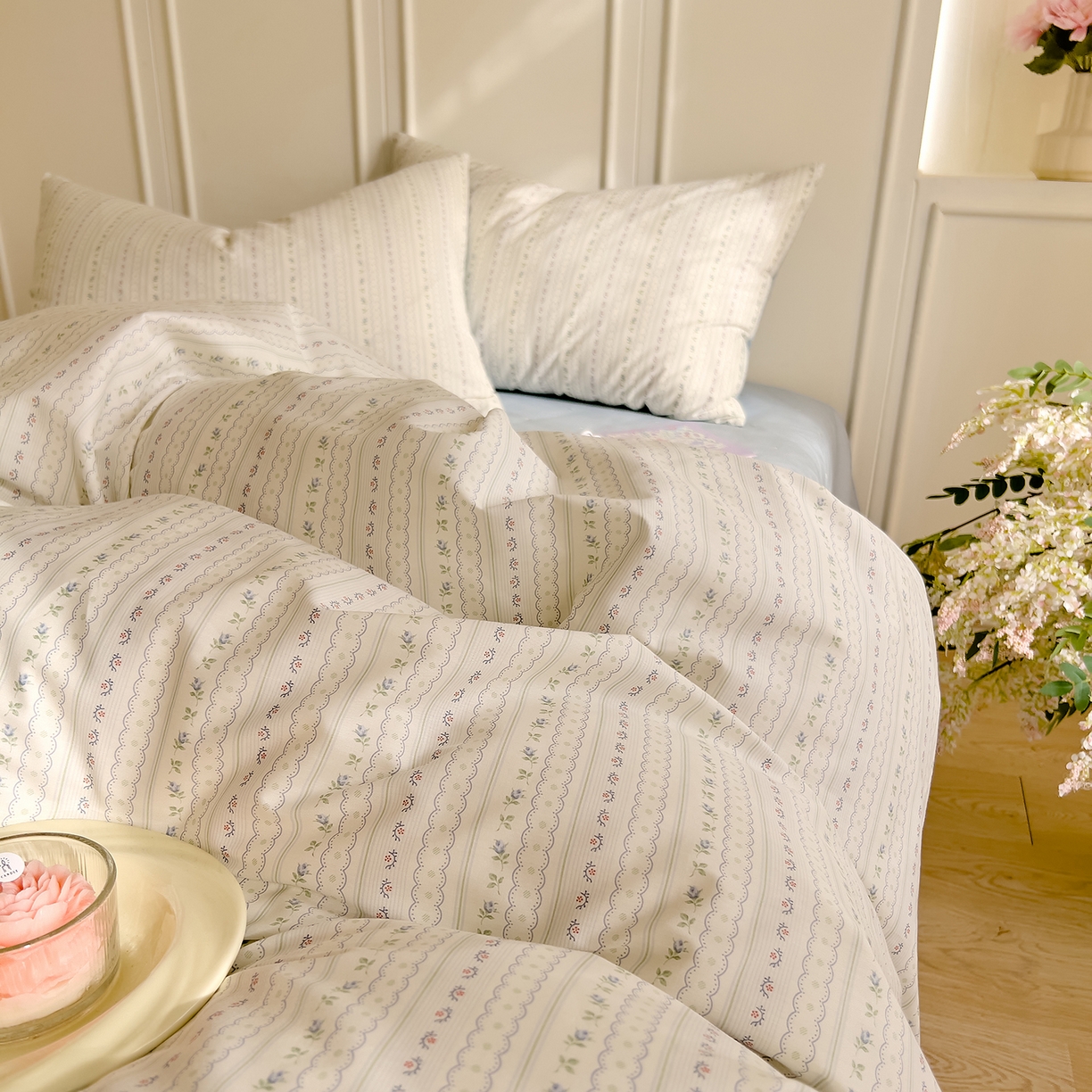 91家纺网 家纺一手货源 找家纺 DoDo 兜兜 2026新款40支全棉纯棉小碎花四件套（可定做尺寸） 沐雅之风