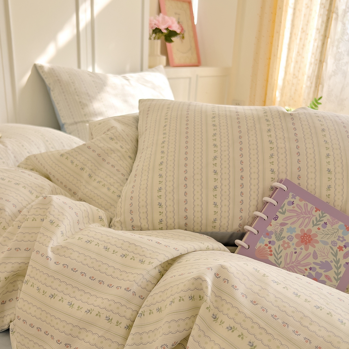 91家纺网 家纺一手货源 找家纺 DoDo 兜兜 2026新款40支全棉纯棉小碎花四件套（可定做尺寸） 沐雅之风