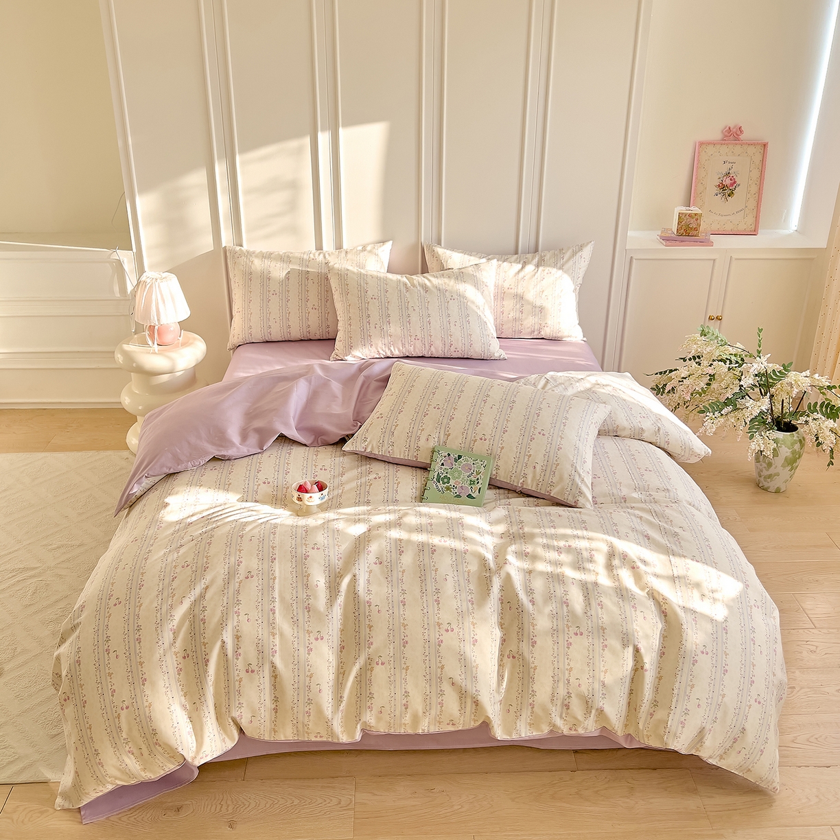 91家纺网 家纺一手货源 找家纺 DoDo 兜兜 2026新款40支全棉纯棉小碎花四件套（可定做尺寸） 花季时光