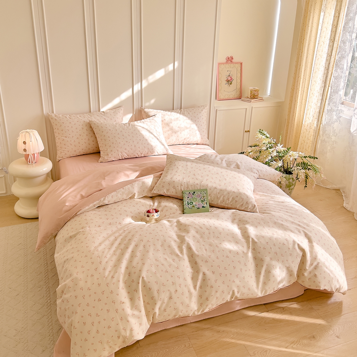 91家纺网 家纺一手货源 找家纺 DoDo 兜兜 2026新款40支全棉纯棉小碎花四件套（可定做尺寸） 拥抱美好