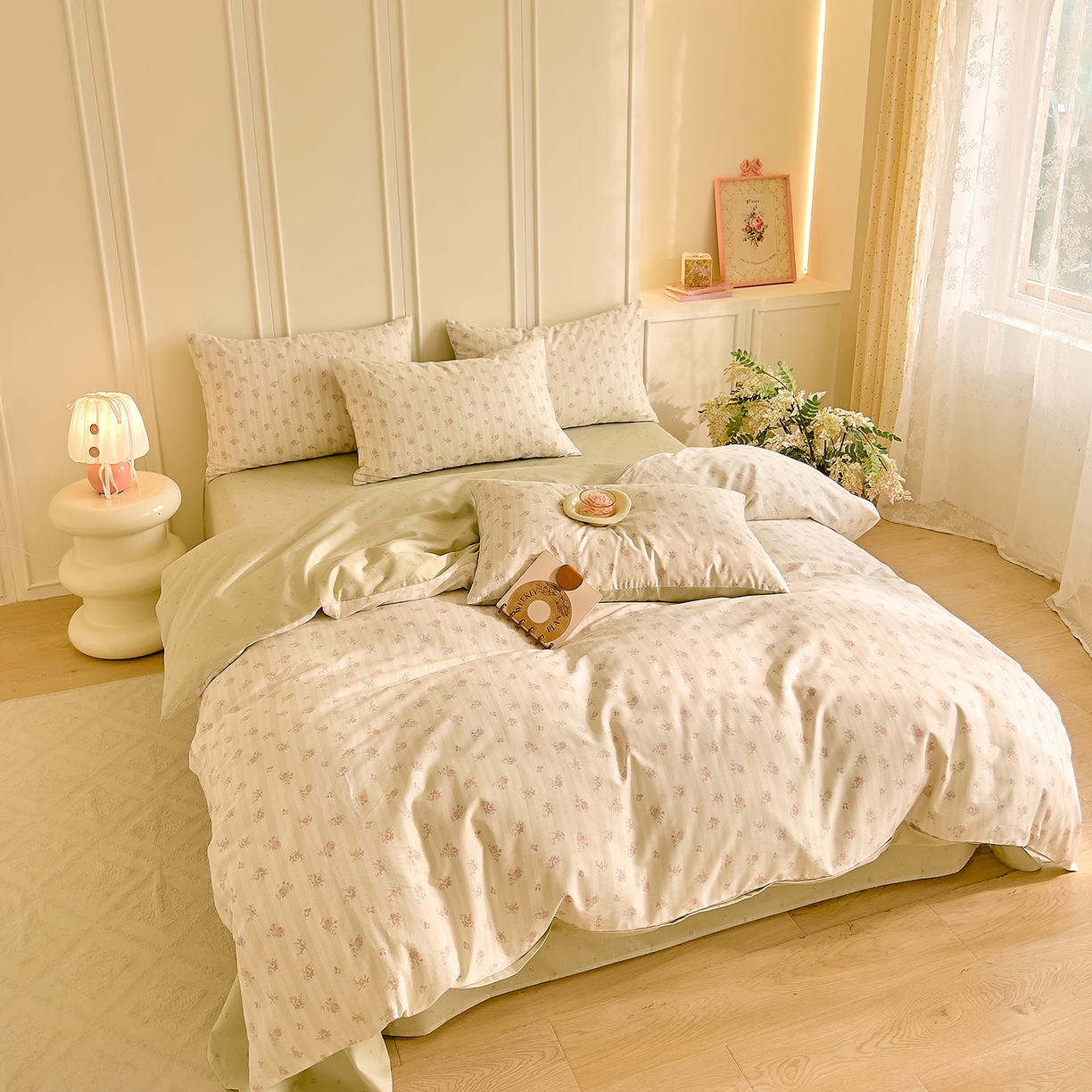 91家纺网 家纺一手货源 找家纺 DoDo 兜兜 2026新款40支全棉纯棉小碎花四件套（可定做尺寸） 春之序曲